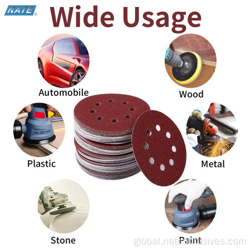 Aluminum Oxide Abrasive Discs 5Inch 8 Holes Red Aluminum Oxide Abrasive Discs Factory